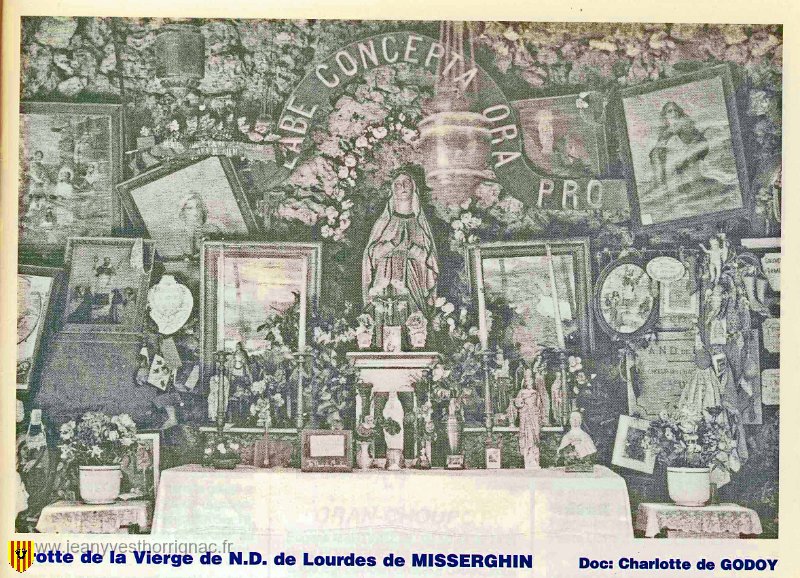 Grotte Misserghin.jpg - Grotte de la Vierge de Notre dame de Lourdes. (photo Echo de l'Oranie)